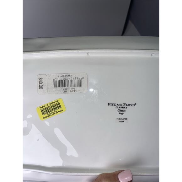 Fitz & Floyd 2007 Cheers Christmas LIghts Snowman Snack Canape Plates 4 & Tray - Picture 7 of 7